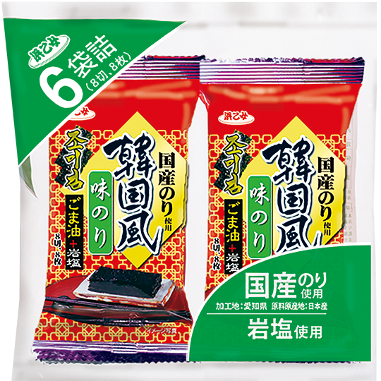 浜乙女  -  韓国風味付のり 6P 30g