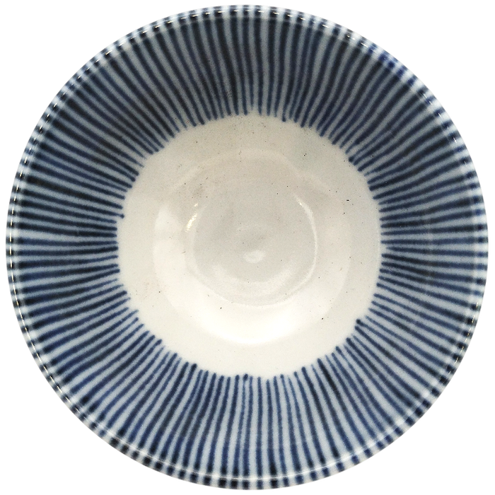 ストライプ模様のポーセリンティーカップ 9 x 5.8 cm