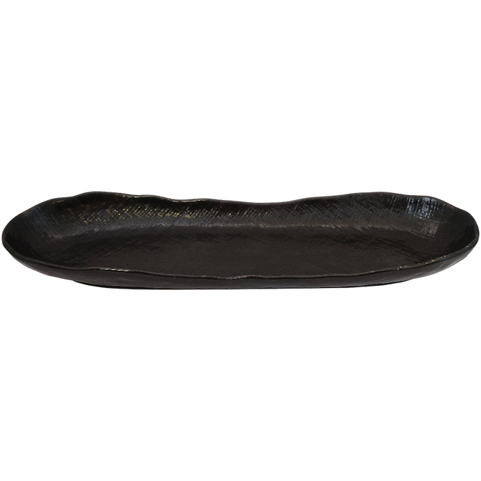 Black elongated porcelain dish 33.4 x 10 x 3.5 cm