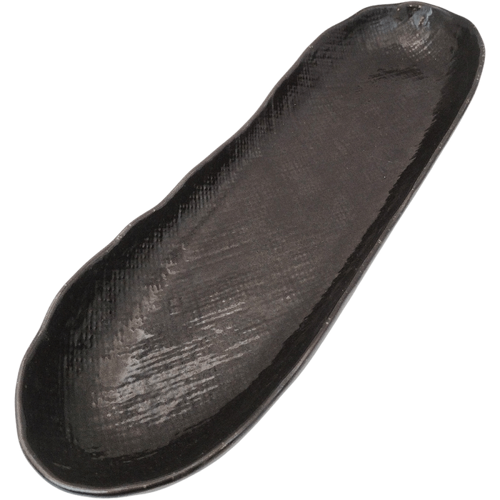 Black elongated porcelain dish 33.4 x 10 x 3.5 cm