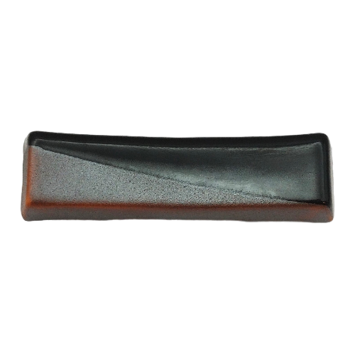 Essstäbchenablage aus Porzellan mit Tenmoku-Finish, 6 x 1,5 x 1 cm