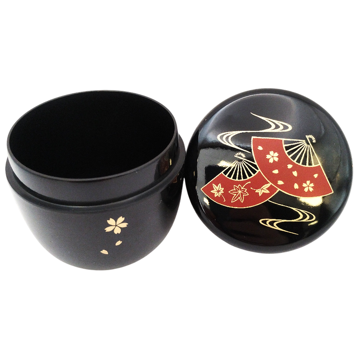 Contenedor Natsume negro para matcha 6.5 x 6.5 cm 