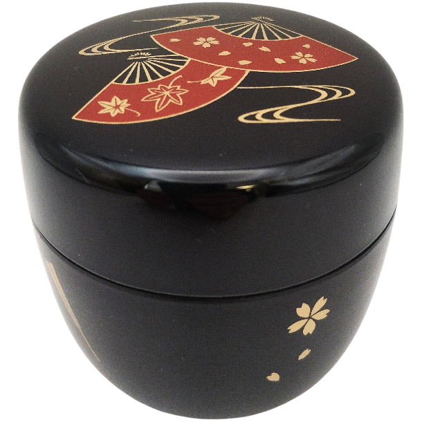Contenedor Natsume negro para matcha 6.5 x 6.5 cm 