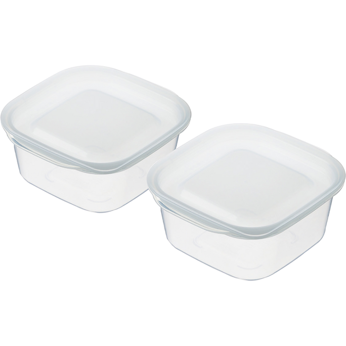 Inomata - Transparente quadratische Tupperware 270ml 2P